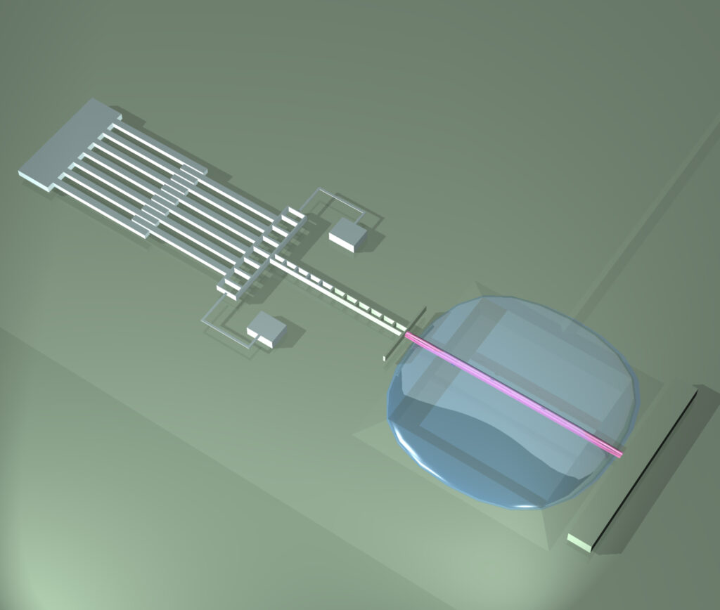 Micro scale research assembly. Lightwave 3D.